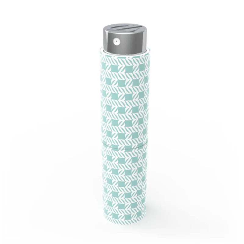 Étui à parfum de poche – Blanc et turquoise