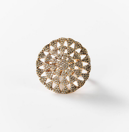 Bague cercles de lumière plaquée or 24 carats - Cod.: BIGAG033