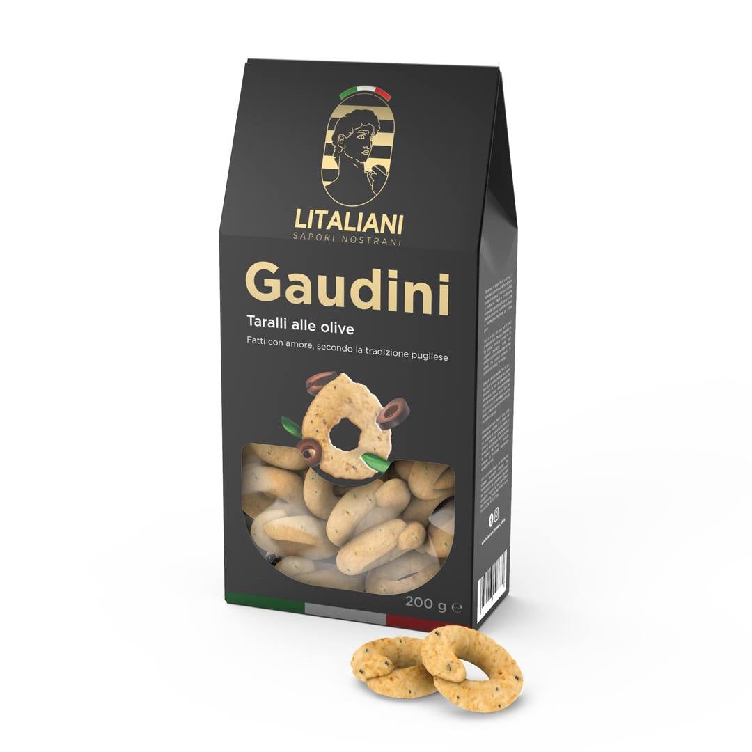 BOX GAUDINI – 6 PAQUETS DE TARALLI 1200 G (6 CONFEZIONI DA 200G) I COD.: LIT0049