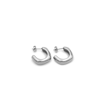 Boucles d'oreilles « Squared Hoop » en acier inoxydable - Cod.: BIGOM255