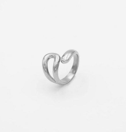 Bague « Modern Hug » en acier inoxydable - Cod.: BIGAS095