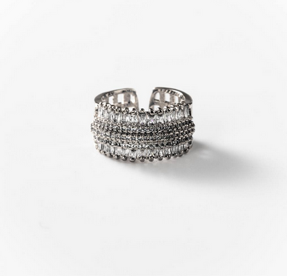 Bague à bandeau de lumière en métal rhodié - Cod.: BIGAS037