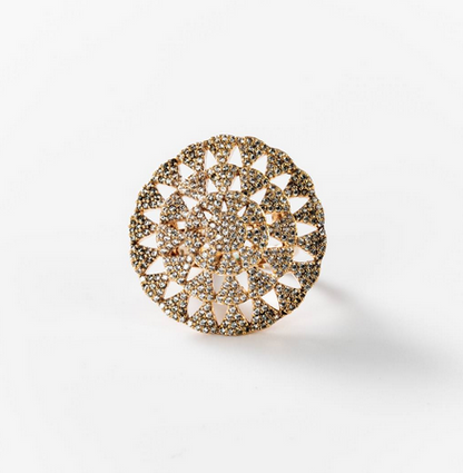 Bague cercles de lumière plaquée or 24 carats - Cod.: BIGAG033