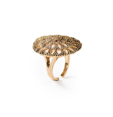 Bague cercles de lumière plaquée or 24 carats - Cod.: BIGAG033