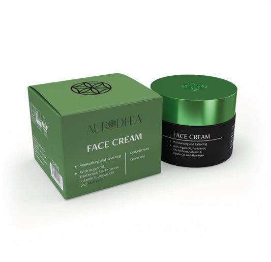 CRÈME DE JOUR VISAGE ALOE VERA - 50 ML Enrichie en huile d’Argan, Panthénol, Protéines de Soie, huile de Jojoba et Vita I COD.: CR03B
