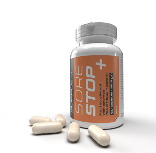 COMPLÉMENT ALIMENTAIRE EN GÉLULES SORE STOP + Avec le complexe breveté PEA-ARTICOL™ I COD.: INTB043