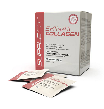 SKINAIL COLLAGEN - Complément alimentaire pour la peau, les cheveux et les ongles Avec le complexe breveté CBH-TOTAL™ I Cod.: INTB042